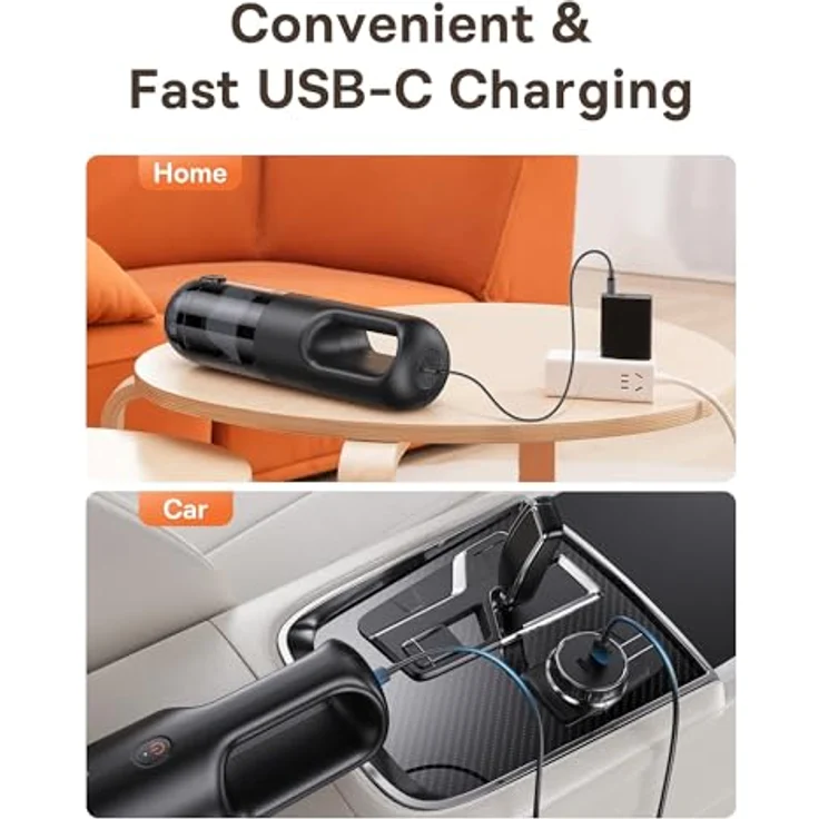 Baseus AP01 Autostaubsauger, 5000 Pa, 6000 mAh, Schwarz - Handstaubsauger mit 85W Motor und Effizienz bei der Reinigung von kleinen Verunreinigungen – Bild 4