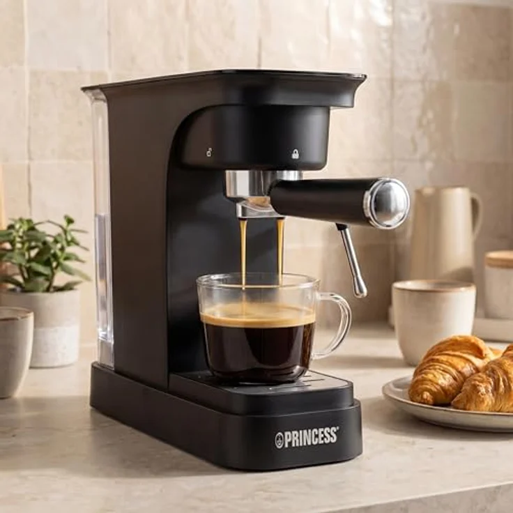 Princess 249421, Espressomaschine mit 20-Bar-Pumpe, 0,8 l Wassertank, schwarz – Bild 3