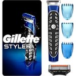Gillette Styler Trimm- und Rasiergerät 4 in 1, abwaschbar mit Schneideaufsätzen für präzises Rasieren