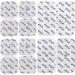 Axion Elektrodenpads für TENS EMS Geräte, Set mit 12 selbstklebenden Elektroden, 10x5cm (4x) & 5x5cm (8x), 3.5mm Druckknopf
