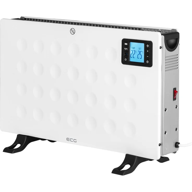 ECG Konvektor TK 2080 DR White, 2000 W, Stufenlos regulierbarer Thermostat, Eingebauter Ventilator