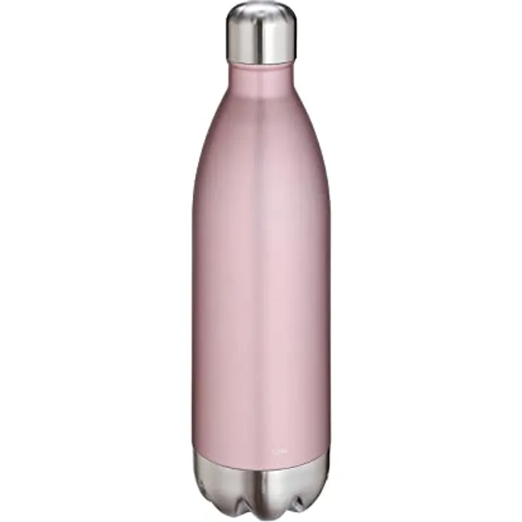 cilio Trinkflasche Edelstahl | 1 Liter | roségold | auslaufsicher | Thermosflasche auch für kohlensäurehaltige Getränke | hält bis zu 18h warm und 24h kalt, 544169