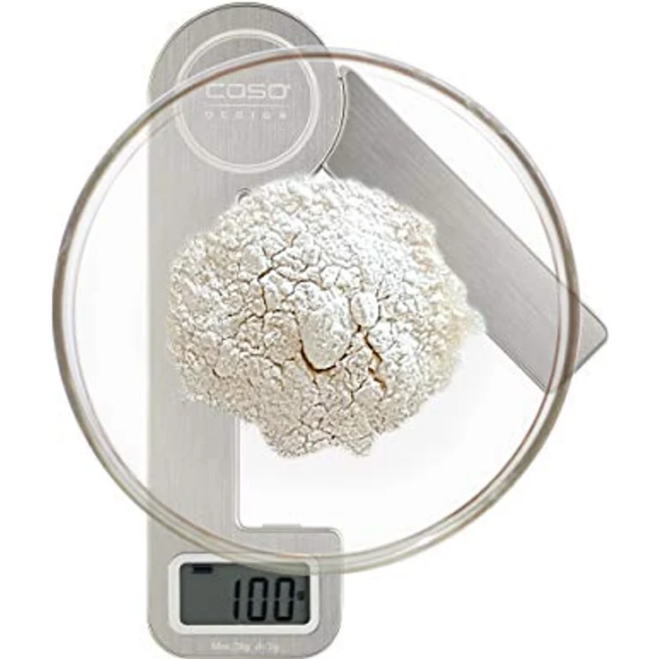 Caso 3266 Kitchen Ecostyle - Design Küchenwaage, digitale Küchenwaage mit kinetischer Energie, keine Batterien notwendig, bis 5kg in 1 g-Schritten, besonders flach, Edelstahl – Bild 4