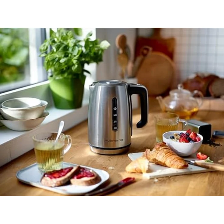 Riviera & Bar Elektrischer Wasserkocher Inox 1L, 2000W, Temperaturregelung 40-100°C, LCD-Anzeige, Warmhaltefunktion 30 Min, Überhitzungsschutz, kompaktes Design – Bild 2
