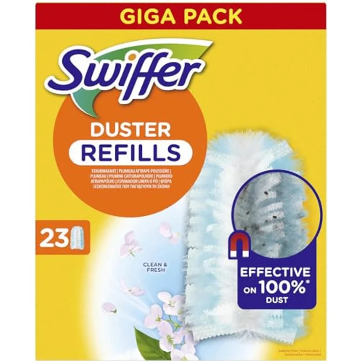 Swiffer Staubmagnet Nachfüllpackung Clean & Fresh, 23 Stück mit Duft und flauschigen Fasern zur Staub-, Schmutz- und Haarentfernung – Bild 2