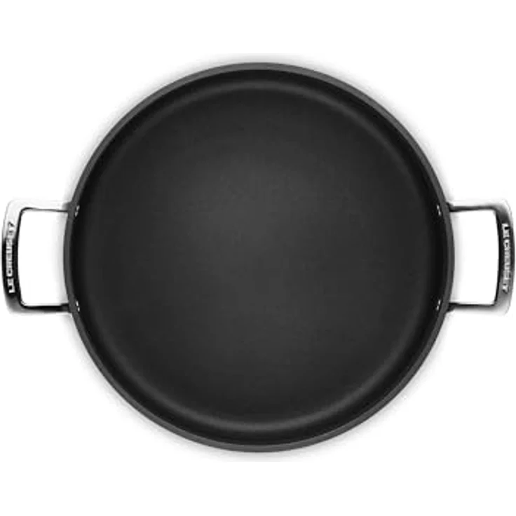 Le Creuset Aluminium-Antihaft Schmorpfanne mit Glasdeckel, 30 cm, hitzebeständig, Schwarz – Bild 5
