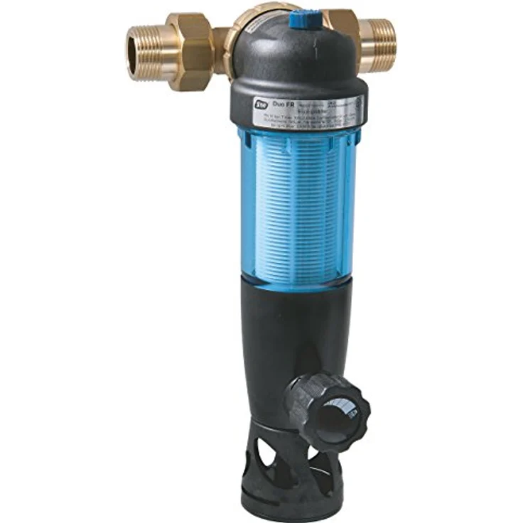 SYR Rückspülfilter DUO 2314 FR, DN 25, Wasserfilter mit voll drehbarem Anschlussflansch, blau – Bild 2