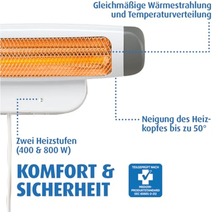 REER 1926 FeelWell Wickeltisch-Wärmestrahler, Heizstrahler, Wandgerät – Bild 5
