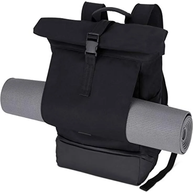 Johnny Urban Cityrucksack Allen Large, Rolltop Damen Herren, Laptop Fach, Wasserabweisend - schwarz – Bild 4