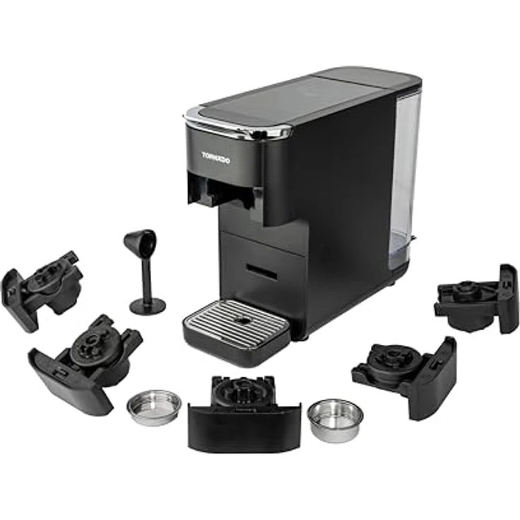 Tornado TCM-7042-GS 5 in 1 Multi-Kapsel-Kaffeemaschine, bereitet Nespresso Original, Kaffeepulver, Lavazza Blue, ESE-Pads und Dolce Gusto zu – Bild 7
