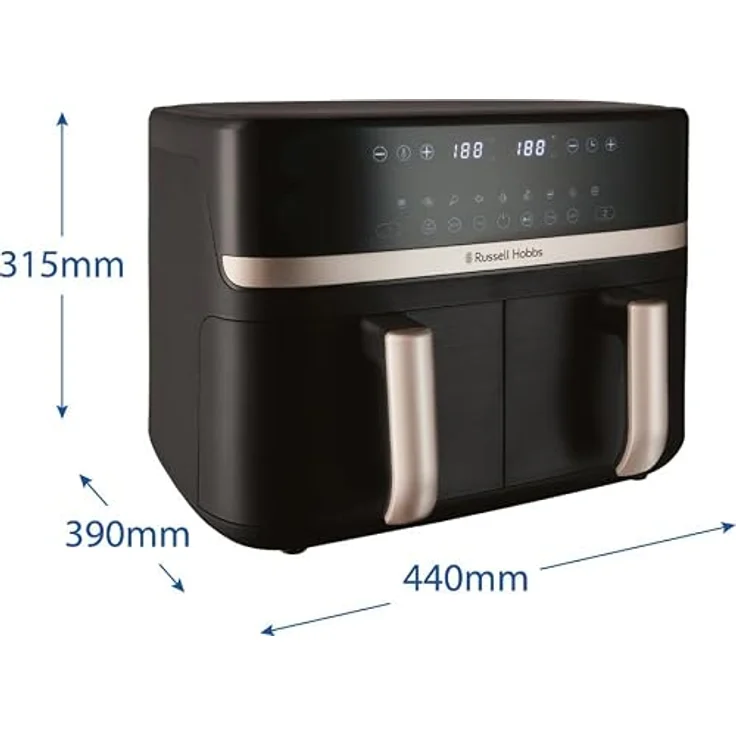 RUSSELL HOBBS SatisFryTM Dual Basket Heißluftfritteuse 27680-56, 2800 W, 9 Programme, 4,5 L, wenig oder kein Öl erforderlich – Bild 4