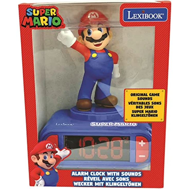 LEXIBOOK Nintendo Super Mario Digitaler Wecker, Blau mit Nachtlicht und Schlummerfunktion – Bild 5