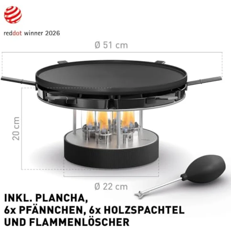 höfats CIRCLE 35, Tischgrill mit Bioethanol, Indoor & Outdoor, flexible Temperaturkontrolle, emaillierte Gusseisen-Grillplatte – Bild 2