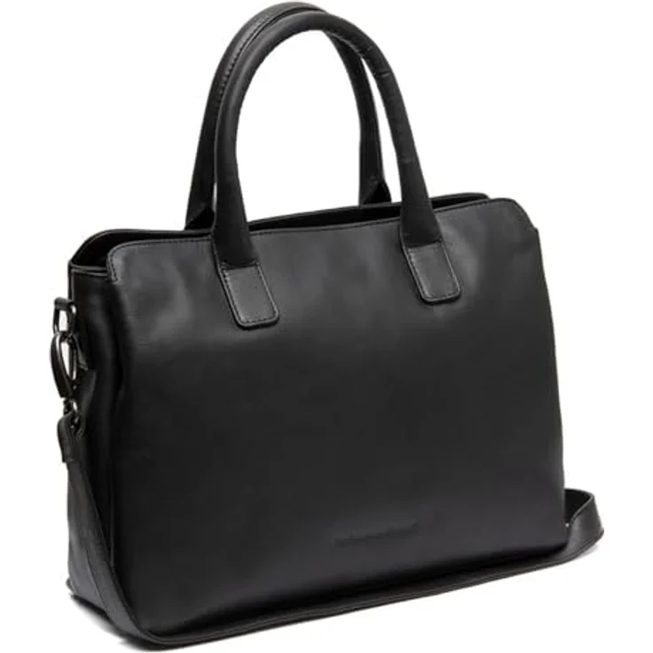 The Chesterfield Brand Valmonte Schultertasche, elegante Leder Handtasche mit Reißverschluss, 32 cm, Schwarz – Bild 1
