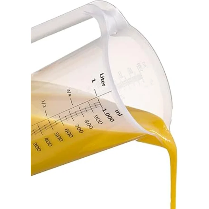 APS 30047 Messbecher Ø 12cm, H: 17cm, 1 Liter Polypropylen mit geschlossenem Griff, geprägte Maßskalierung außen Liter- Milliliter-Einteilung – Bild 5