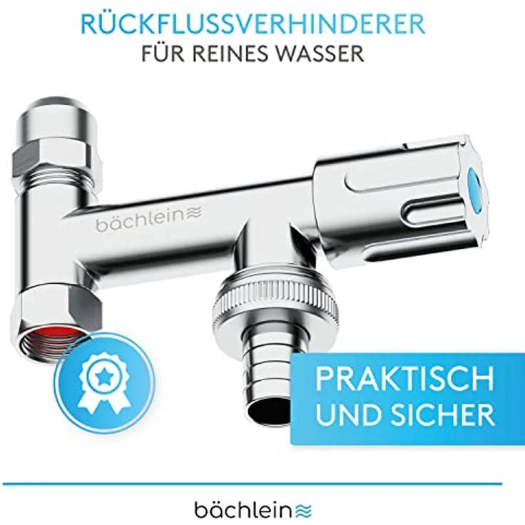 Bächlein Universal Zusatzventil - Eckfix-Geräteventil aus Messing mit Rückflussverhinderer – Bild 2