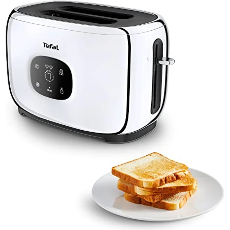 Tefal TT883D Majestuo Doppelschlitz-Toaster | Touchscreen-Display | 2 personalisierbare Shortcuts | 1050 Watt | Anhebevorrichtung | Auftau- und Aufwärmfunktion | Stopp-Taste | Edelstahl/Schwarz – Bild 1
