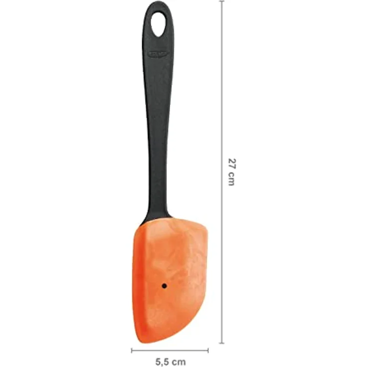 Fiskars Teigschaber für Temperaturen bis 180 °C, Essential, Kunststoff/Silikon, Länge 25 cm, Schwarz/Orange, 1065591 – Bild 2