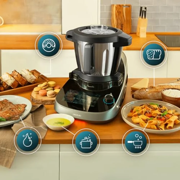 Cecotec Mambo CooKing Total Gourmet Essential, Küchenroboter mit 2200 W, 45 Funktionen, 5L Edelstahl-Krug, Smartphone App mit Tausenden Rezepten und integrierter Waage – Bild 4