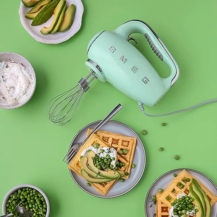 Smeg HMF01PGEU Handmixer im 50er Jahre, 250W, 9 Geschwindigkeiten, Kunststoff, pastellgrün – Bild 6