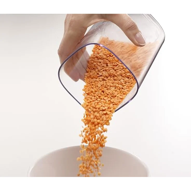 Joseph Joseph Podium 5-teiliges Aufbewahrungsbehälter-Set - Editions (Sage) mit luftdichten Silikondichtungen und schüttfreundlichen Ecken – Bild 3