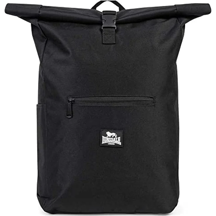 Lonsdale Bolney Freizeitrucksack, Rolltop Rucksack mit erweiterbarem Fassungsvermögen und gepolsterten Tragegurten, Schwarz – Bild 2