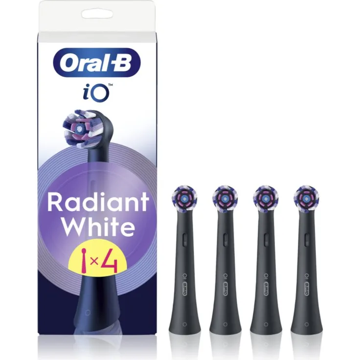 Oral B iO Radiant White Ersatzkopf für Zahnbürste mit bleichenden Fasern Black 4 St.