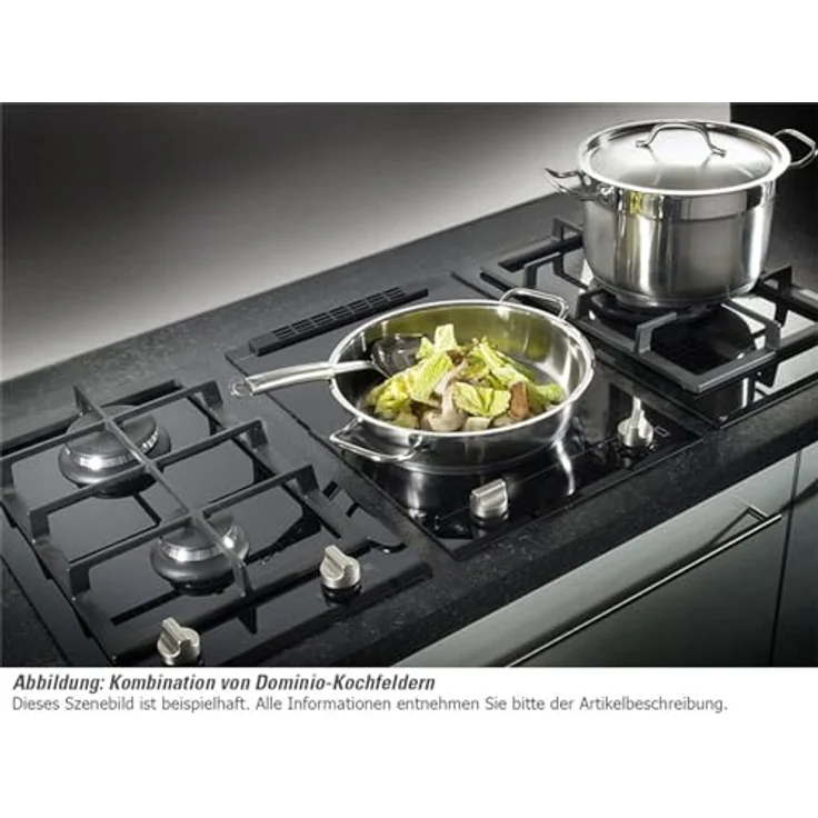 Oranier GKH330 Domino Gaskochfeld autark, Thermoelektrische Zündsicherung, WOK-Brenner, schwarz – Bild 2