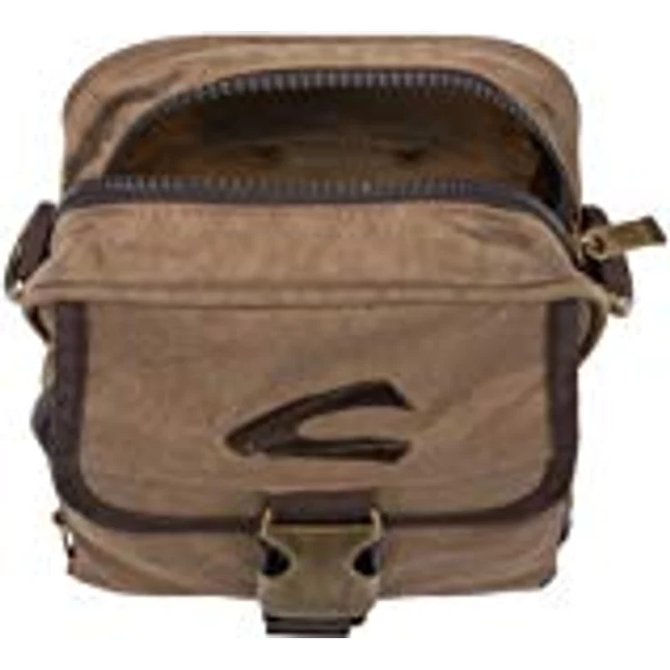 camel active Umhängetasche Journey, sportliche Schultertasche aus Nylon in Sand, geräumiges Hauptfach, verstellbarer Schulterriemen – Bild 6