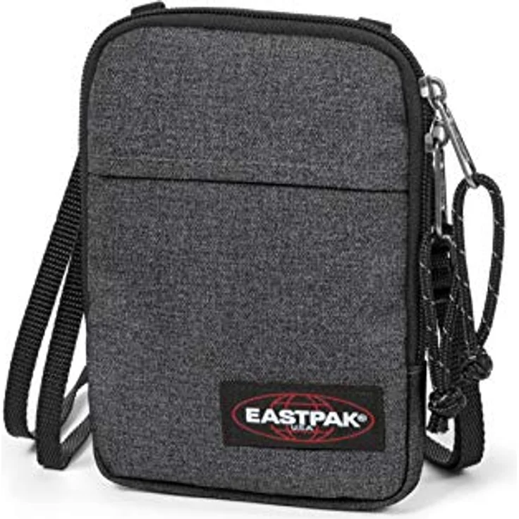 Eastpak Buddy Umhängetasche, klein, schwarz/grau, mit Kopfhörerausgang und verstellbarem Schulterriemen – Bild 4
