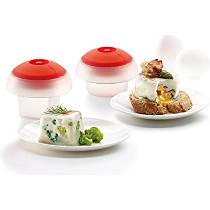 Lékué Egg, Eierkocher-Set aus 100% Platin-Silikon, Transparent, für schnelle Mikrowellen-Zubereitung – Bild 1