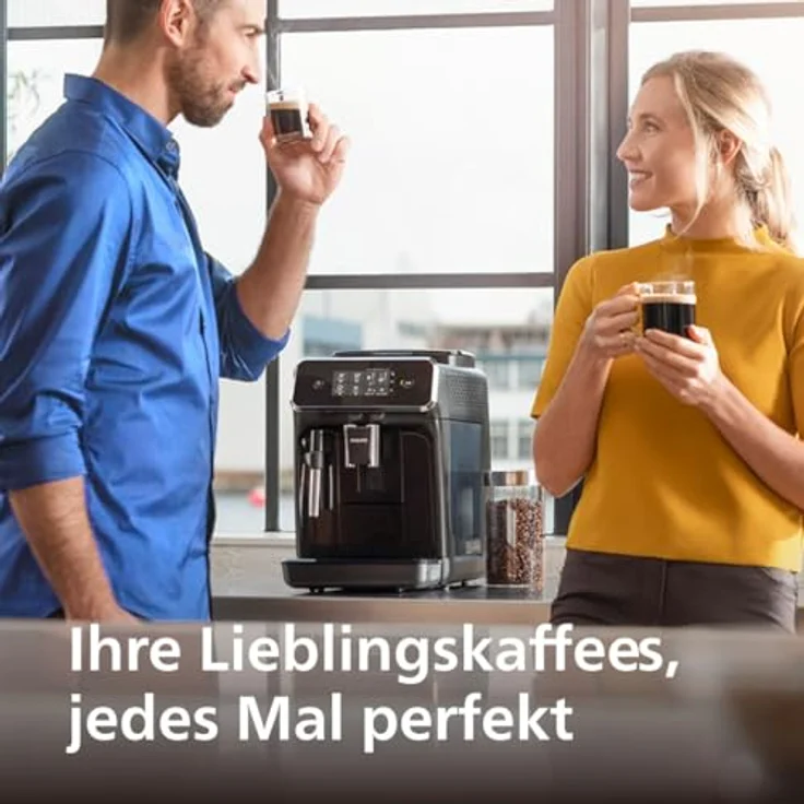 Philips 2200 Serie EP2220-10 Kaffeevollautomat, 2 Kaffeespezialitäten, Schwarz-Schwarz-gebürstet – Bild 3