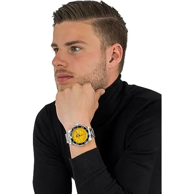Invicta Pro Diver 3048, Edelstahl Herren Automatikuhr mit gelbem Zifferblatt, 47mm, 30 bar Wasserdichtigkeit – Bild 5