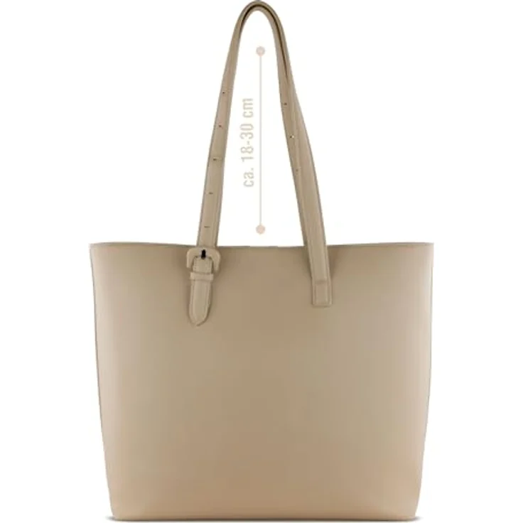 bugatti Luna Shopper Tasche, 35 cm mit Laptopfach, 100% Polyurethan, beige – Bild 4