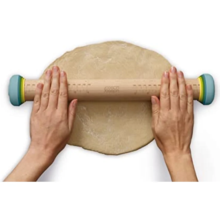 Joseph Joseph Duo Nudelholz mit Einstellbare Teigdicke, Back- und Teigroller, Buchenholz, Mehrfarbig – Bild 2