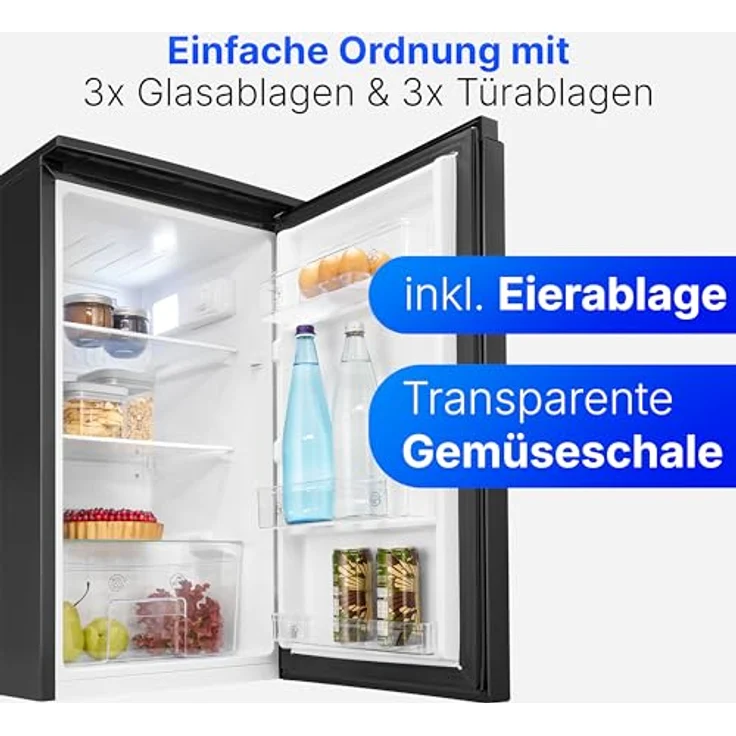 Bomann® VS 7255, Kühlschrank ohne Gefrierfach, 87 Liter Nutzinhalt, 3 Ablagen, leise, Türanschlag wechselbar, schwarz, 84 cm – Bild 3