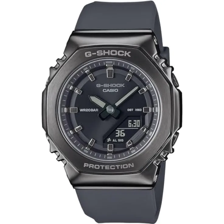 Casio G-Shock Classic Damenuhr GM-S2110B-8AER, Schwarz, analog-digital, Quarzwerk, mit Stoppuhr, Alarm und Beleuchtung