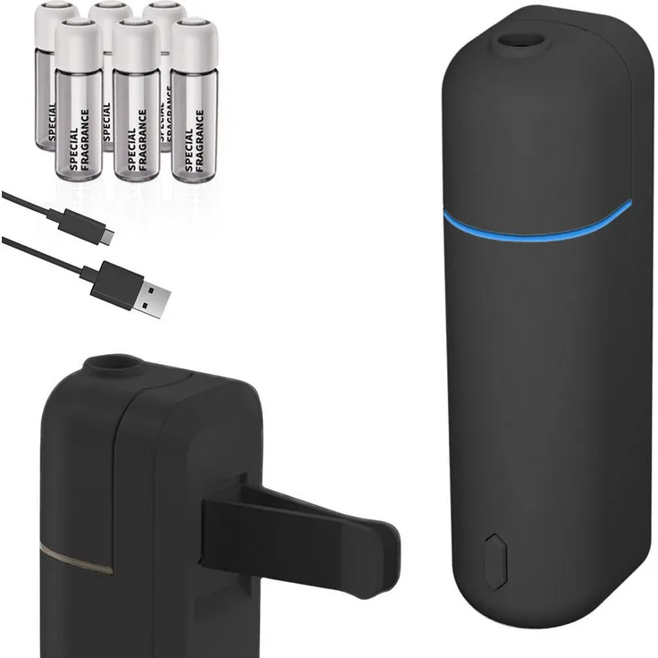 Onbest Aromadiffuser SET, mit 6 Duftölen und moderner Ultraschalltechnologie, Schwarz/Weiß