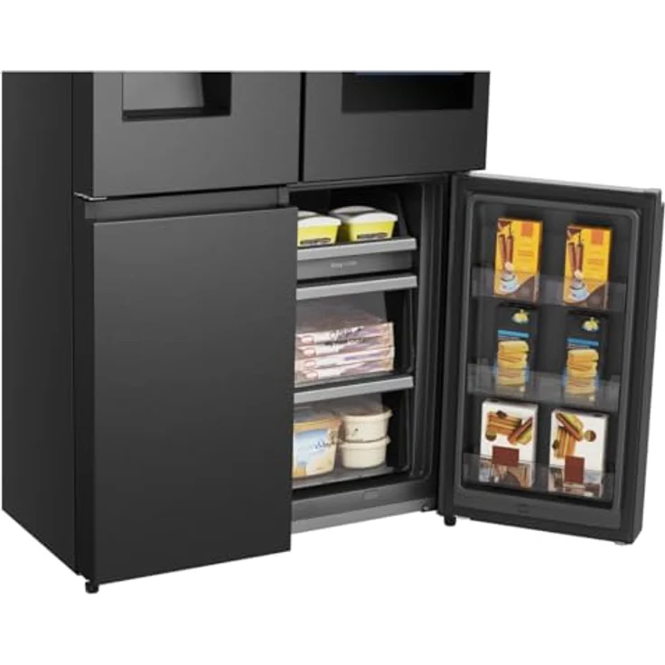 Hisense RQ760N4IFE, Side-by-Side Kühlschrank mit 477l Gesamtinhalt, Edelstahl (dark inox), NoFrost, Wasser- und Eiswürfelspender, Touchscreen – Bild 6