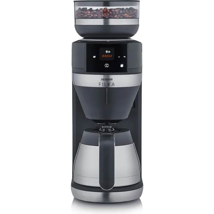 Severin KA 9695, Vollautomatische Filterkaffeemaschine mit isolierter Kaffeekanne, Schwarz – Bild 1