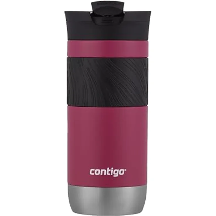 CONTIGO BYRON, Edelstahl Trinkflasche 470ml in Dragnfruit mit Thermobecher