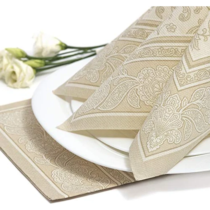 PAPSTAR Servietten ´ROYAL Collection Ornaments´, champagner – Bild 3