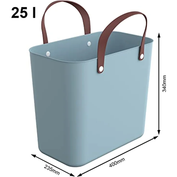 Rotho Albula Einkaufskorb 25l, Kunststoff (PP recycelt) , türkis, 25l – Bild 3