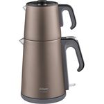 Arzum Teebereiter Teekocher Cay Sefasi, Wasserkocher, Braun, 1.8L Edelstahlkessel, Trockenschutz