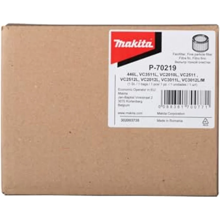 Makita Filterelement P-70219, 185 x 140 mm, für Staubsauger 446L, VC3012M, VC2012L, VC2512L, VC3011L, VC3012L, VC2000L – Bild 2