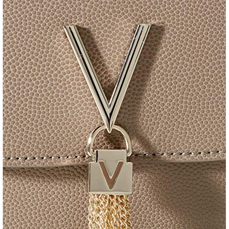 VALENTINO BAGS Divina Umhängetasche, Taupe, mit abnehmbarem Schulterriemen, Überschlagklappe und Magnetverschluss – Bild 3