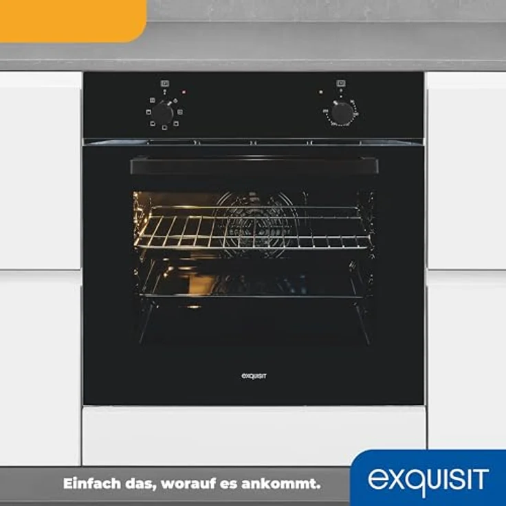Exquisit Einbaubackofen EBE255-U-020 Schwarz | 59,0 l Garraum | Umluft | Energieeffizienzklasse A – Bild 5