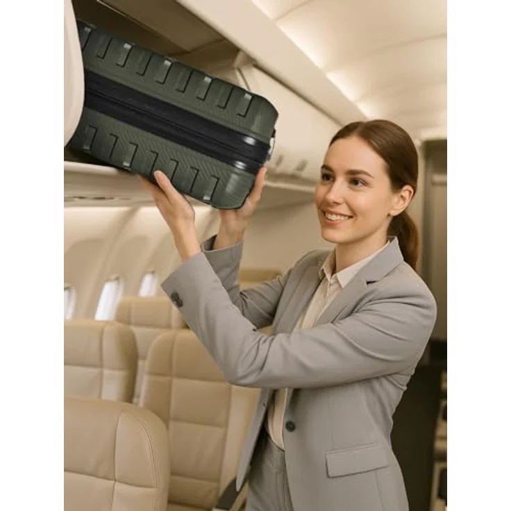 Smartbox Edition 01, 4 Rollen Kabinentrolley 55 cm mit Laptopfach, oliv – Bild 2