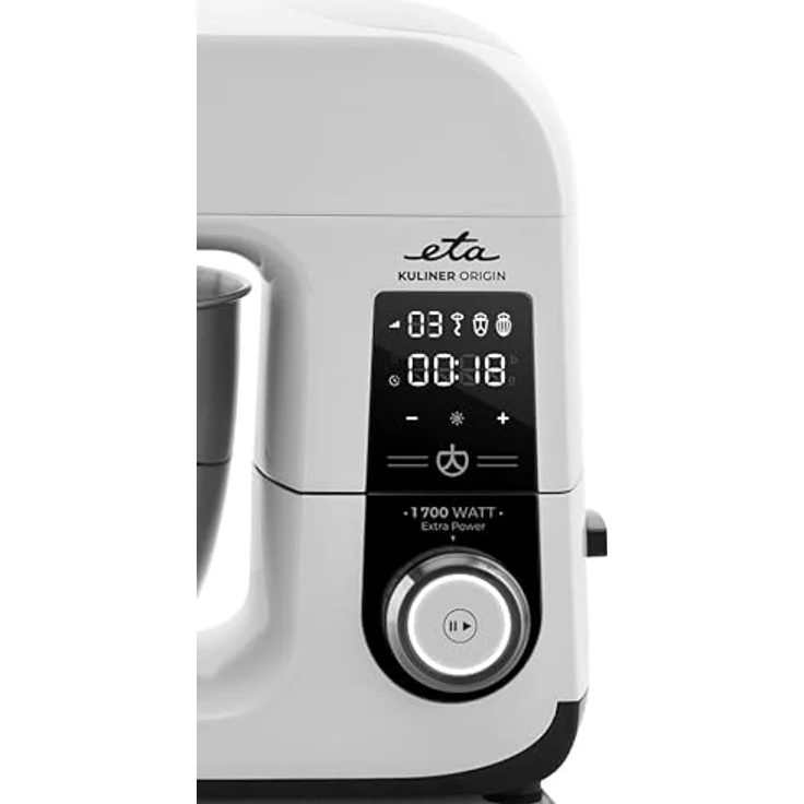 ETA Gratus Kuliner II Origin Küchenmaschine I Vollmetall I 12 Geschwindigkeiten I 6.7 l und 3.5 l Edelstahl Schüssel I 1700 W I Kneten, Mischen, Mixen, Schlagen, Reiben, Fleisch mahlen I LED-Display – Bild 5
