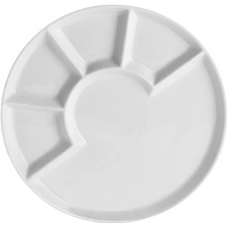 MÄSER 925600 Fondue-Teller Set für 4 Personen, ideal auch als Grillteller, weiß, Ø 24 cm, Porzellan – Bild 3